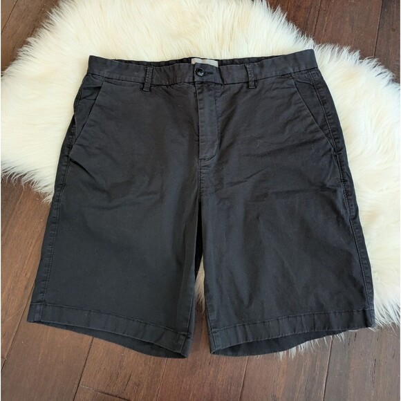 Everlane Shorts Men's 36 Black Chino Mid Rise Cotton Blend Summer Casual 9" - Picture 1 of 5